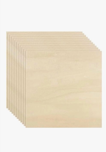 lot 4364 image: Rowood Oak Plywood Sheets for Laser Cutting,12x12x18inch,6 Pack 3mm Thin Unfinished Wood Crafts for Laser Engraving Blanks and DIY Ornaments and Architectural Model - Retail $0