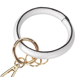 lot 4398 image: unyuerly Wristlet Bracelet Keychain PU Leather Key chain Silicone Bangle Key Ring for Women Girls - Retail $0