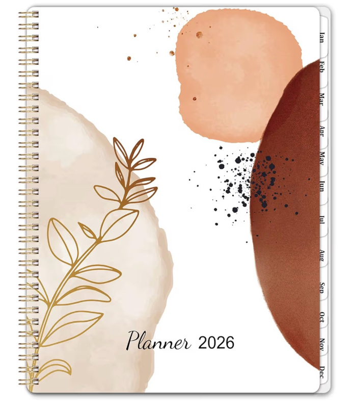 lot 2435 image: 2026 Planner �� Planner 2026 Weekly and Monthly, Jan. 2026 �� Dec. 2026, 8.5 x 11 with Tabs, Flexible Cover, Thick Paper, Twin-Wire Binding, Inner Pocket, To-Do �� Notes - Retail $0