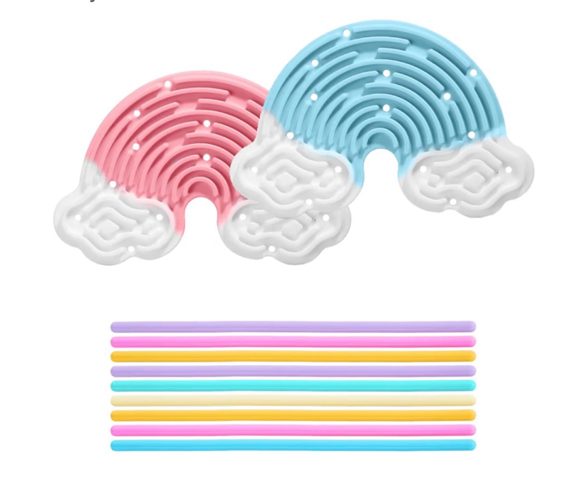 lot 2912 image: 2 Pack Sensory Activity Board with 24 Random-Color Strings Fidget Toys for Kids, Sensory Toys for Kids with Autism, ADHD, Stress, Calming, Double-Sided Silicone Toys, Birthday - Retail $0