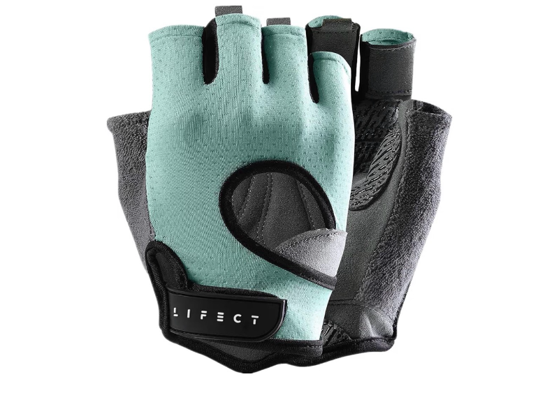 lot 3817 image: LIFECT Freedom Workout Gloves, Knuckle Weight Lifting Shorty Fingerless Gloves with Curved Open Back, for Powerlifting, Gym, Women and Men XL - Retail $0
