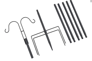 lot 4445 image: Wild Bird Feeding Stand with Hook for Garden Outdoor Decors Bath Feeding Station Hanging Feeders Feeders Poles for Outdoors Heavy Duty - Retail $0