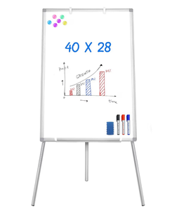 lot 4463 image: Easel Whiteboard - Magnetic Portable Dry Erase 40 x 28 Tripod Height Adjustable, Flipchart Easel Stand White Board for Office (40x28 White) - Retail $0
