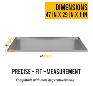 lot 4465 image: KOPEKS Galvanized Metal Tray for Dog Crates, Pet Kennels, Restaurant Grease Traps, and Floor Protection with Leak and Rust Resistant Chew Proof Durability, Heavy-Duty Reusable Coverage - Retail $0