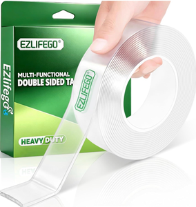 lot 4478 image: Double Sided Tape Heavy Duty, Nano Double Sided Adhesive Tape, Clear Mounting Tape Picture Hanging Adhesive Strips (9.85FT) - Retail $0