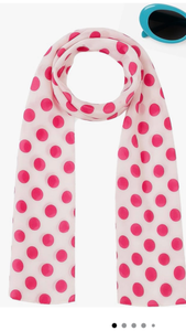 lot 4492 image: Womens Pink Polka Dot Scarf - Retail $0