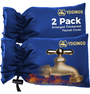 lot 4510 image: Outdoor Faucet Covers for Freeze Protection, 2 Pack 6.7 x 9.5 Blue Hose Bib Insulated Socks, Water Spigot Winter Protector - Retail $0