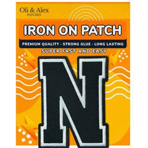 lot 4519 image: Iron On Letters Patches Premium Quality - Letter for Clothing - Varsity Patch Transfer for Clothes - Embroidered Letters Patches for Jersey Jackets - Sew on Appliques Red
