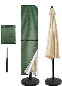 lot 4527 image: Neween Patio Umbrella Parasol Cover - 210D Waterproof Outdoor Market Umbrella Cover - Fits Market Umbrella 10-13 Feet,Green - Retail $0