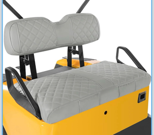 lot 4533 image: Golf Cart Seat Covers Fit EZGO TXT 1994-2013 Vinyl Leather Front Seat Cover for Ordinary Cushion No Nail Gun Easy to Install & Clean Vinyl Seat Cushion Covers (Grey) - Retail $0