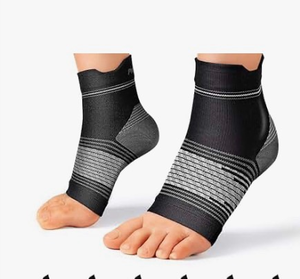 lot 4553 image: Doctors Select Copper Ankle Compression Sleeve - Copper Ankle Braces for Men, Plantar Fasciitis Compression Socks, Foot Wraps for Pain, Compression Ankle Sleeve, Blue - Retail $0