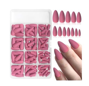 lot 4571 image: Lifextol 240PCS Almond Press on Nails Medium Fake Nails Matte Pink Acrylic Nails Press ons Nail Short Stiletto False Nail Tips Glue on Almond Artificial Fingernail & Nail Glue Ahdesive Tabs for Women - Retail $0