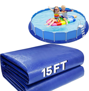 lot 4596 image: Pool Pads for Above Ground Pool, Mat Tarp for Under Pool Ground Cloth Round Underlayment Pad, Thickened Under Pool Padding Pool Floor Mat, Puncture Protection Extend Pool Liner Life (15FT) - Retail $0