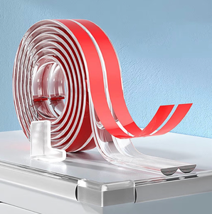 lot 4602 image: Baby Proofing, Edge Protector Strip Clear, 20 FT Silicone Soft Corner Protectors for Baby with Upgraded Pre-Taped Strong Adhesive, Edge Protectors for Sharp Corners for Cabinets, Drawers(4 Corners) - Retail $0