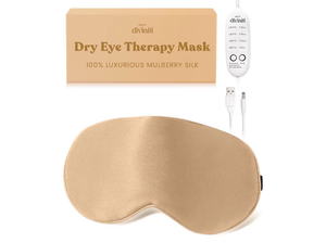 lot 4605 image: Heated Eye Mask for Dry Eye Relief - Stye Treatment, Warm Compress for Eyes, Sinus Mask, Electric Warming Patch - Champagne - Retail $0