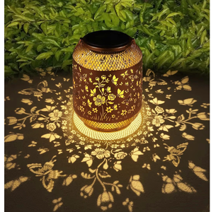 lot 4611 image: Solar Lanterns Outdoor Waterproof Christmas Birthdays Gifts for Women Mom Grandma Butterfly Garden Decor Metal Hanging Solar LED Lights for Patio(Butterfly Swarm) - Retail $0