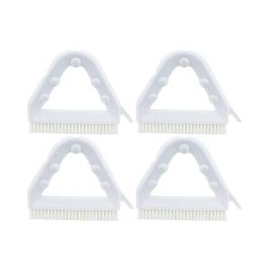 lot 4616 image: SPARTA Plastic Commercial Grout Brush, Triangle-Shaped Scrub Brush with Scraper and Two Threaded Holes for Attaching Handle (Sold Separately), 9 x 7 x 7 Inches, White, (Pack of 4) - Retail $46
