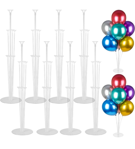 lot 4632 image: Voircoloria 8 Sets Balloon Stand Kits, Balloon Sticks Holder with Base for Table Graduation Birthday Baby Shower Gender Reveal Party Decorations - Retail $0