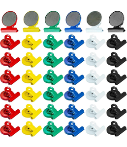 lot 4635 image: 36 Pack Refrigerator Magnets, Magnetic Clips Heavy Duty for Fridge, Locker, Whiteboard - Fun, Decorative, Cute Magnets with 6 Colors for Kitchen, School - Retail $0