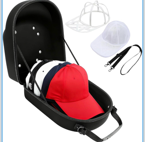 lot 4642 image: Hat Carrier & Washer Combo �� Hard Travel Hat Case for 6 Baseball Caps, Adjustable Shoulder Strap & Handle, Durable Hat Organizer for Men��Women �� Perfect Hat Carrier for Travel, Home��Outdoor - Retail $0