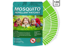 lot 4644 image: Mosquito Repellent Patches, Individually Wrapped Mosquitoes Bracelets Stickers for Camping Swimming Outdoor Indoor, Deet Free, Green - Retail $0
