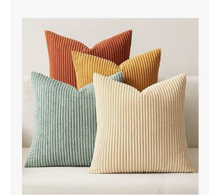 lot 4669 image: MIULEE Fall Teal-Orange Decorative Throw Pillow Covers 16x16 Inch 4 Packs Soft Boho Farmhouse Pillow Cases Modern Corduroy Patchwork Cushion Covers for Couch Sofa Bed with Flange Edge Home Decor - Retail $0