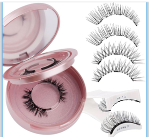 lot 4694 image: 2-Pairs Magnetic Eyelashes Kit with Applicator Wendy Natural Reusable False Lash Soft Waterproof False Lash No Glue Needed, K8-604-X1 - Retail $0