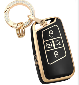 lot 4714 image: OFFCURVE Key Fob Cover with Keychain for Volkswagen Special Key Fob Case Cover Holder for 2018-2022 VW Atlas Golf Alltrack Atlas Jetta Passat Arteon Tiguan Smart Car Accessories, Black - Retail $0