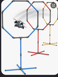lot 4731 image: SYMA Drone Obstacle Course Kit, Drone Racing Gate for Kids, Easy Setup with Foldable Poles, Water-Fillable Bases & Carrying Bag, STEM Toy for Indoor & Outdoor Training - Retail $0