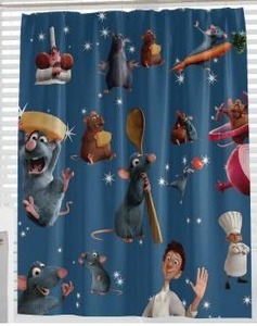 lot 13193 image: Ratatouille-themed Shower Curtain