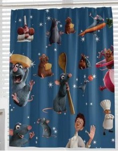 lot 13218 image: Ratatouille-themed Shower Curtain