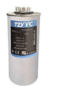 lot 13234 image: TZYYC 405 MFD 370V or 440V 405 MFD Dual Run Start Round AC Capacitor