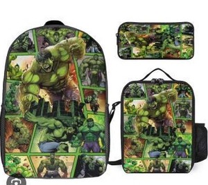lot 13282 image: Hulk Backpack Set with Lunch Box and Pencil Case
