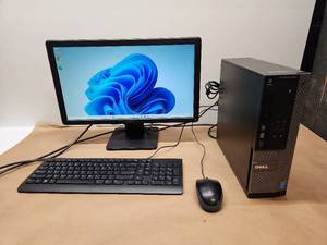 lot 44 image: Dell OptiPlex 3020 Desktop Computer Complete System with Monitor