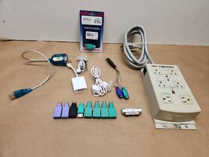 lot 59 image: Computer Accessories and Cables Bundle with Power Strip