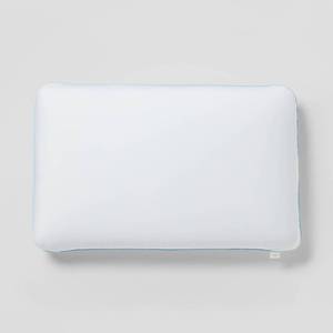 lot 1428 image: StandardQueen Medium Firm Cool Touch Memory Foam Bed Pillow - Threshold CertiPUR-US, OEKO-TEX Certified, Machine Washable Cover SHIPPING DIRT PRESENT  - Retail $30