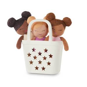 lot 1452 image: LullaBaby Bathtime Set with 3 Plush Bath Dolls for Real Water Play Toddler Girl Bath Toys, Baby Doll Accessories - Retail $18