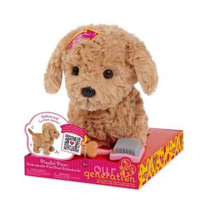 lot 1455 image: Our Generation Playful Paws Goldendoodle Puppy Walking & Barking Electronic Interactive Pet Dog Plush Plastic Polyester Toy DOG AND LEASH ONLY - Retail $23