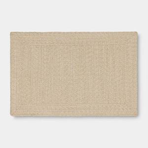 lot 1528 image: 2x3 Natural Woven Rectangular Braided Outdoor Accent Rug Heathered Cream - Threshold - Retail $20