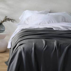lot 1568 image: FullQueen Rayon from Bamboo Matelasse Blanket Dark Gray - Casaluna - Retail $70