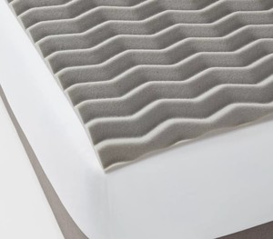 lot 1433 image: Reversible Wave Memory Foam Mattress Topper Grey