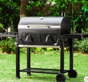 lot 1539 image: Captiva Designs Extra Large Charcoal Grill & Cooking Area E02GR005 BBQ Outdoor Cooking, Dual Tray System - Retail $319