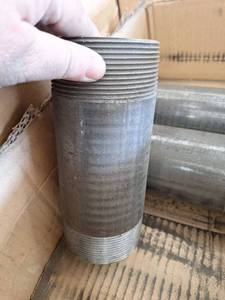 lot 13431 image: 3 x 8 Inch Steel Pipe Nipple, 7 Pack