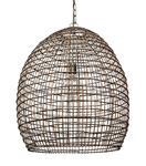 Mercana Aruba 24X70.1 Medium Brown Woven Straw Orb Pendant Light 68996 (See pictures) - Retail: $1,137