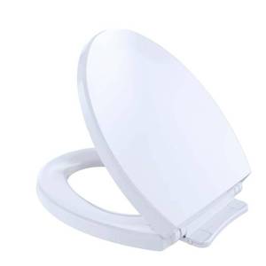 lot 12704 image: TOTO SoftClose Non Slamming  Slow Close Round Toilet Seat and Lid Cotton White - SS113