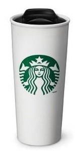 lot 12714 image: Starbucks Double Wall Ceramic Traveler Coffee Mug, 16 fl oz