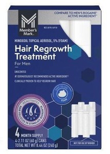lot 12720 image: Members Mark Minoxidil 5 Percent 120 Day Foam, 8.44 oz, BB 2026