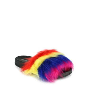 lot 12742 image: PORTLAND by Portland Boot Company Faux Fur Slide Slipper, Womens 9M
