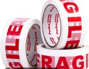 lot 12796 image: Fragile Printed Packing Tape 12 Rolls