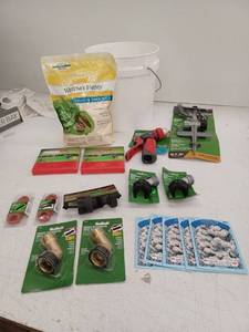 lot 12827 image: Garden Care Bundle with Sprinklers, Hose Adapters, and Flower Seeds